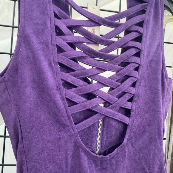 NWT purple zip up corset top - Picture 3 of 4